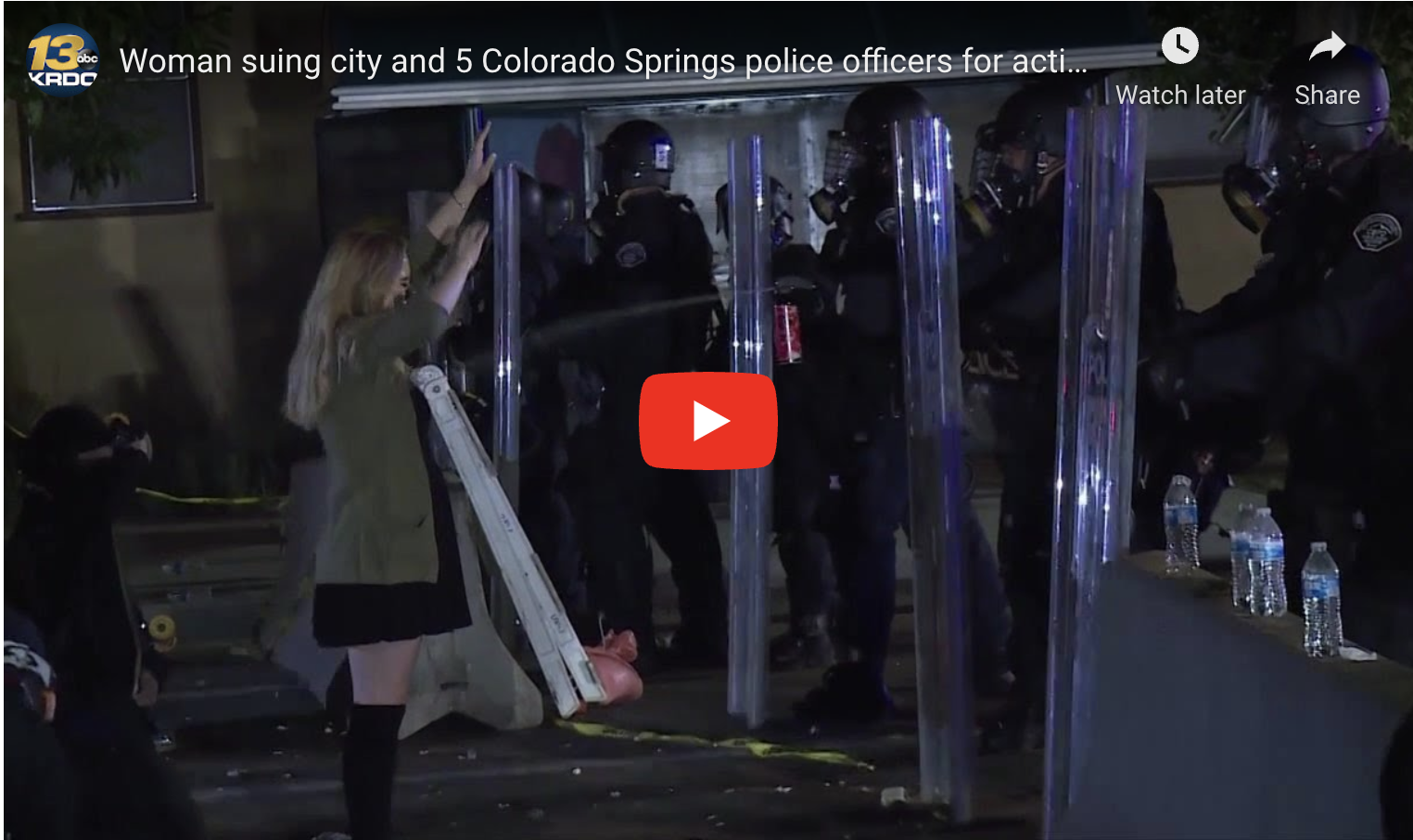 Woman sues five Colorado Springs police officers and city; alleges excessive force during 2020 protest